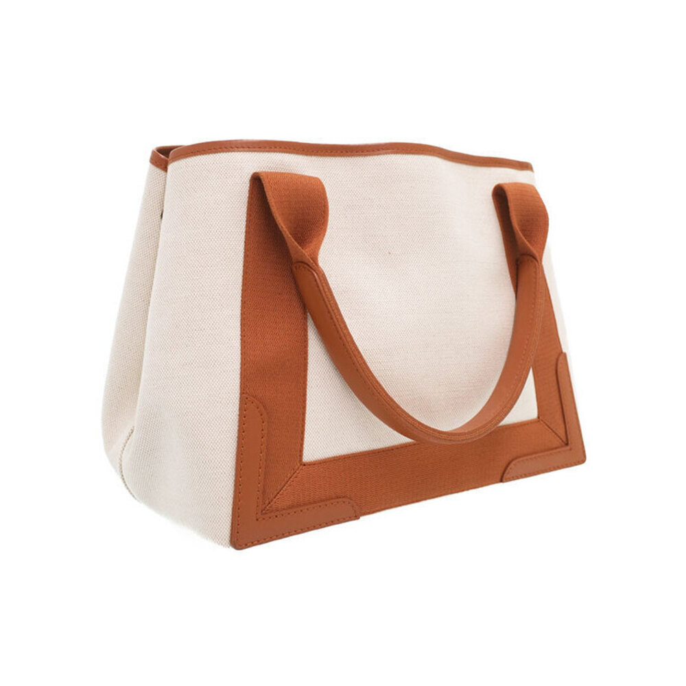 Balenciaga Cabas handbag logo canvas leather white black - Picture 2 of 5